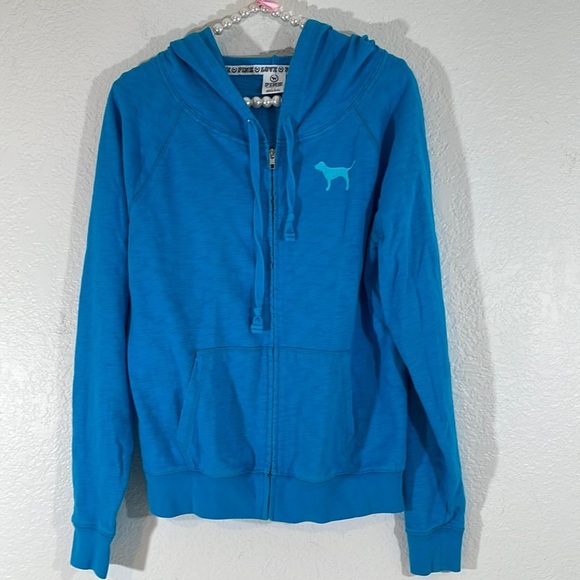 VICTORIA’S SECRET PINK Zip Up Hoodie Front Pockets Size Small - Picture 1 of 4